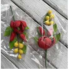 Цветы из мастики "Тюльпан+мимоза"